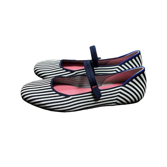 Rothy’s Square Mary Jane Striped Navy Women’s Size‎ 5.5 - Picture 3 of 8